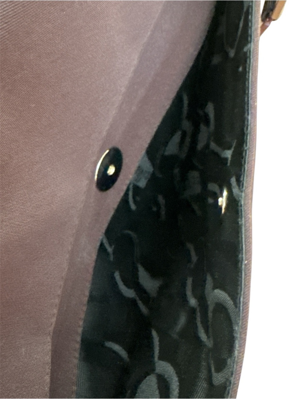 Salvatore Ferragamo Authentic Brown Nylon Shoulder Bag with Chain Strap 10x12x3 - Picture 9 of 17